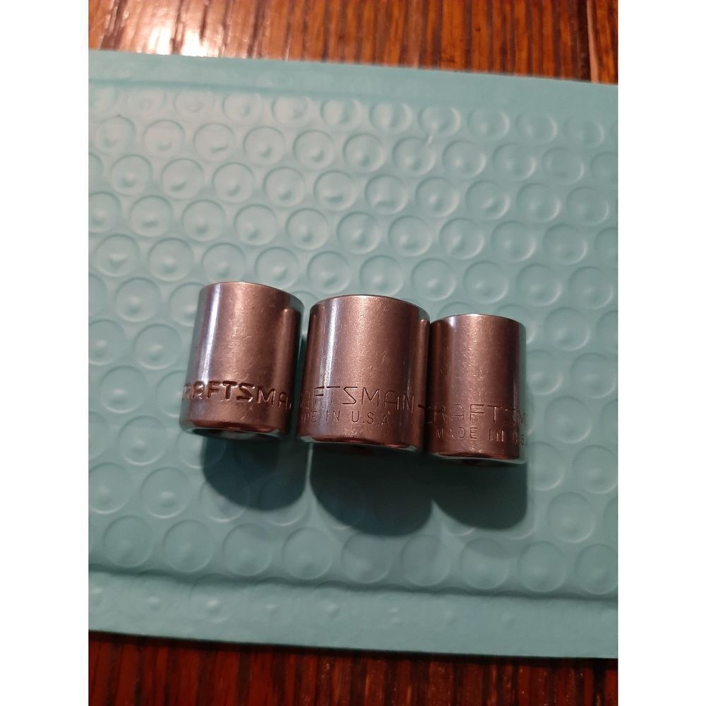 Vintage Craftsman Lot 3 1/2" 6, 8, 12 Point 3/8" Drive Sockets Tools